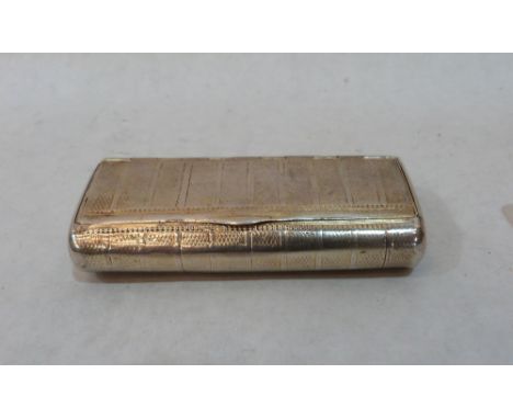 A George III silver snuffbox by Alexander Strachan with engine turned diaper decoration. London 1801. 3½' wide. Dents