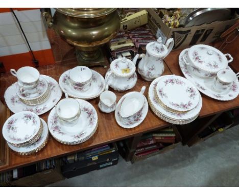 A Royal Albert Lavender Rose dinner and tea service comprising 54 pieces 