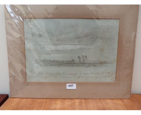 Three 19th century mounted pencil drawings, cloud studies in the manner of John Constable