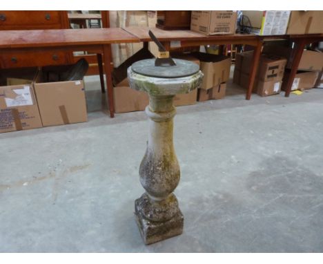 A sundial on baluster column. 32' high