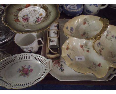 A Tray of Ceramics to Include Trefoil Dish by Doulton, Decorated Plates, Ceramic Tray Etc.