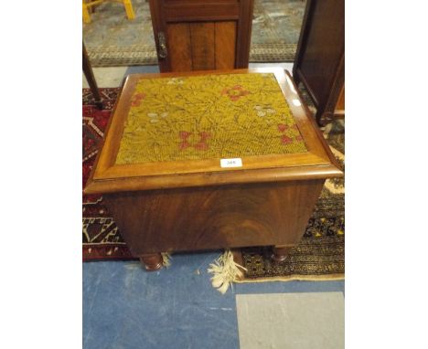 A Victorian Box Commode with Tapestry Top. 