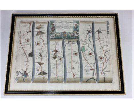 A 17th century John Ogilby strip road map, The Road from Gloucester to Coventry, From Gloucester to Cheltenham to Winchcombe 