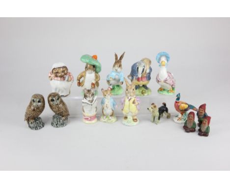 A collection of eight Beswick Beatrix Potter figures, to include Jemima Puddleduck, Peter Rabbit and Benjamin Bunny, together