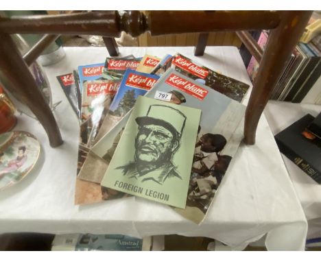 A quantity of vintage Kepi Blanc French Foreign Legion magazines in French 