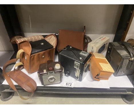 Two vintage Kodak Brownie cameras etc., 