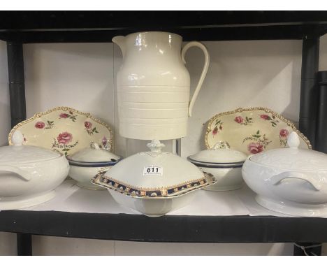 A quantity of vintage tureens etc (COLLECT ONLY)Jug has an old small chip to bottom rim.2 dishes have staining under glaze.Pa