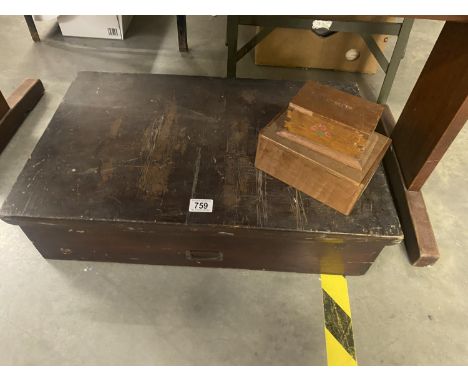 A vintage wooden filing box 65cm x 31cm x 16cm COLLECT ONLY 