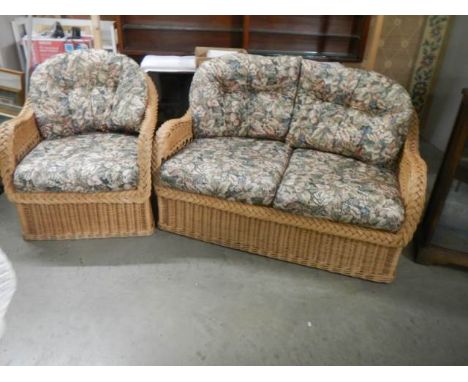 A conservatory sofa and chair, COLLECT ONLY.