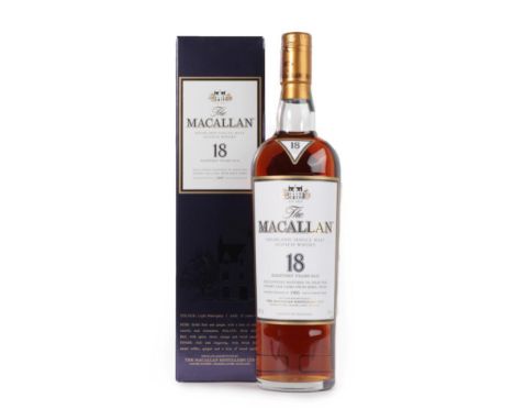 The Macallan Single Highland Malt Scotch Whisky 18 Years Old, distilled 1995, 43% vol 700ml, in original cardboard sleeve (on