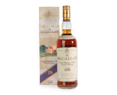 The Macallan Single Highland Malt Scotch Whisky 18 Years Old, distilled 1970, bottled 1988, 43% vol 75cl, in original cardboa