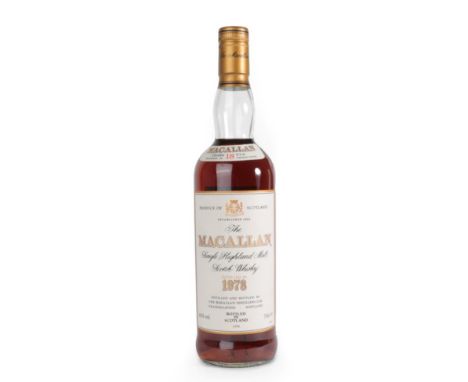 The Macallan Single Highland Malt Scotch Whisky 18 Years Old, distilled 1978, bottled 1996, 43% vol 75cl (one bottle)