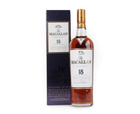 The Macallan Single Highland Malt Scotch Whisky 18 Years Old, distilled 1996, 43% vol 700ml, in original cardboard sleeve (on