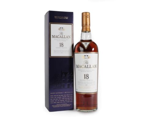 The Macallan Single Highland Malt Scotch Whisky 18 Years Old, distilled 1989, 43% vol 700ml, in original cardboard sleeve (on