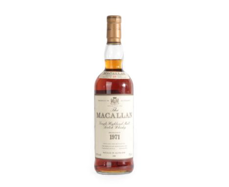 The Macallan Single Highland Malt Scotch Whisky 18 Years Old, distilled 1971, bottled 1989, 43% vol 75cl (one bottle)