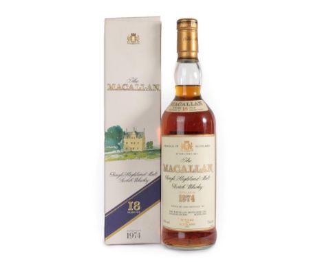The Macallan Single Highland Malt Scotch Whisky 18 Years Old, distilled 1974, bottled 1992, 43% vol 75cl, in original cardboa