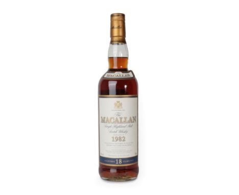 The Macallan Single Highland Malt Scotch Whisky 18 Years Old, distilled 1982, 43% vol 700ml (one bottle)