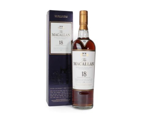 The Macallan Single Highland Malt Scotch Whisky 18 Years Old, distilled 1990, 43% vol 700ml, in original cardboard sleeve (on
