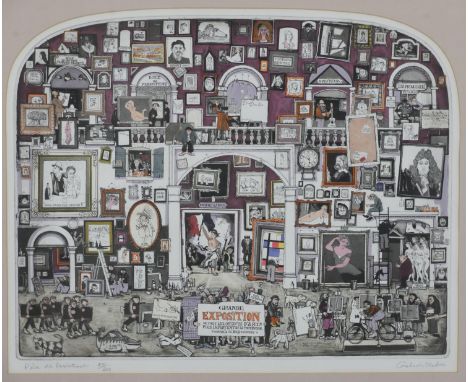 Graham Clarke (b.1941, British), Grande Exposition, pencil signed limited edition print, 45/400, framed. H.80 W.93cm. 