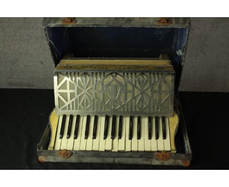 A 20th century cased Pancotti Vickers piano accordion. 