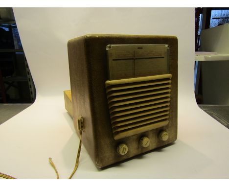 A 1950's HMV portable radio/record player 