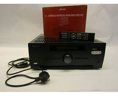 An Arcam AVR390 AV Receiver with remote and manual