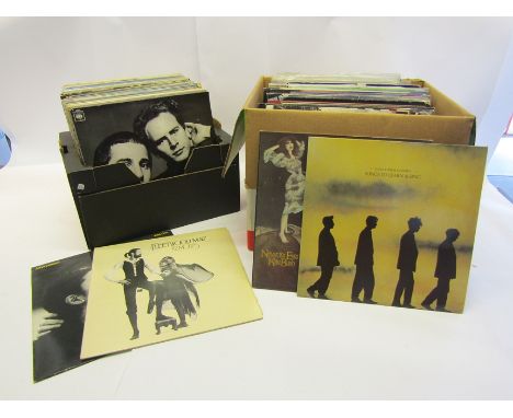 Two boxes of assorted LP's including Echo &amp; The Bunnymen, Kate Bush, Peter Gabriel, The Police, The B52's, Meat Loaf, Llo