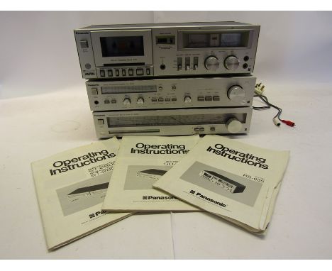 A Panasonic SU-2800 amplifier, ST-2800L stereo tuner and 635 cassette deck (3)