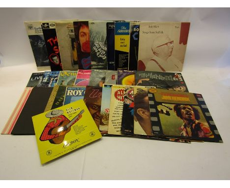 A collection of assorted LP's including Jimi Hendrix, Murray Roman, Bo Diddley, The Mamas and The Papas, Roy Orbison, Scott W