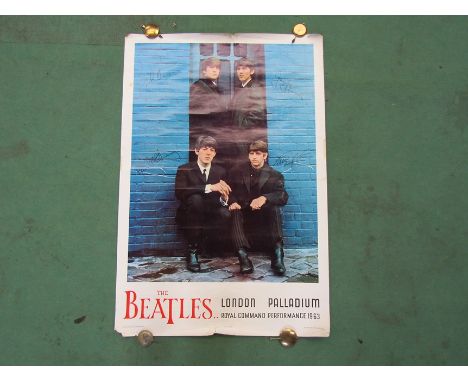 THE BEATLES: A lithograph printed poster by Louis F. Dow Co for The Beatles 1963 Royal Command Performance at The London Pall