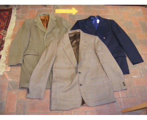 Three vintage coats: a 1960's Willerby Crombie trench overcoat, a 1970's Varteks of Yugoslavia Military Pea Coat and a 1980's