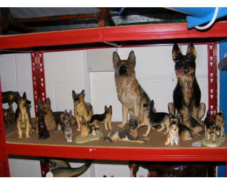 Assorted ceramic dog ornaments including Beswick