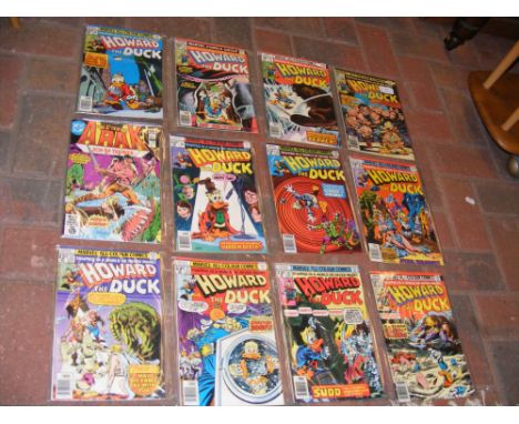 Vintage retro 1970's Howard the Duck Marvel Comics Nos. 5, 9, 11, 15, 20, 21, 22, 23, 24, 25 and 26, together with DC Arak So