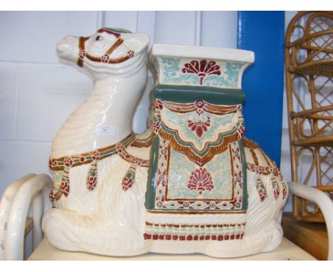 A large ceramic camel plantstand/stool 