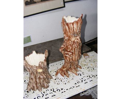 Two 'tree figure' ceramic vases