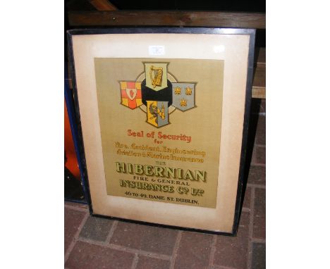 A vintage Hibernian Insurance Company poster