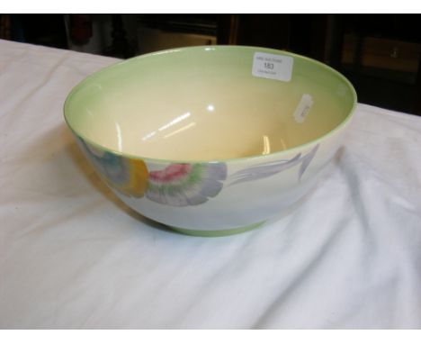 A Clarice Cliff Honeyglaze bowl with floral design