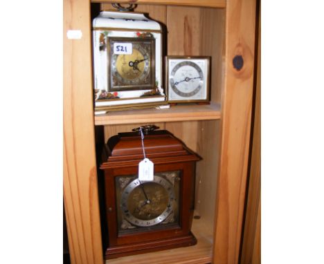 A Garrard of London, Westminster chime bracket clock, together with two other mantel clocks  CONDITION REPORT no pendulum nee
