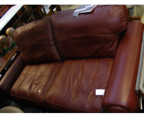 A 'Chicago' three seater sofa by The English Sofa Company - upholstered in 'Old Vintage Chestnut' leather 