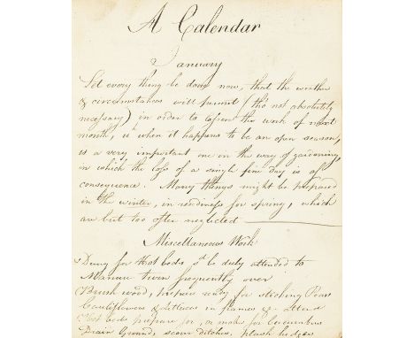 NO RESERVE Gardening.- Marshall (Charles, Vicar of Brixworth, Northamptonshire, d. 1818) An Abstract from An Introduction to 