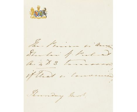 Albert ([Prince Albert of Saxe-Coburg and Gotha], prince consort, consort of Queen Victoria, 1819-61) Autograph Letter third 