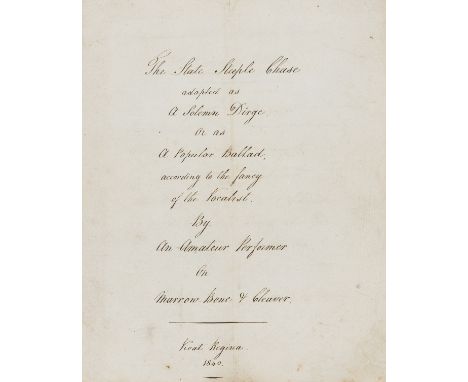 Queen Victoria Satire.- The State Steeple Chase adapted as a Solemn Dirge, Or as a Popular Ballad, according to the fancy of 