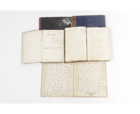 VARIOUS HAND WRITTEN MANUSCRIPT ITEMS, including; an accountants cash book circa mid Victorian, TOGETHER WITH A SELECTION OF 