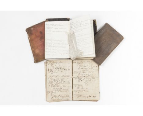 VARIOUS HANDWRITTEN MANUSCRIPT ITEMS, to include; five vols of medical content, illness, diseases, showing treatments and med