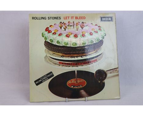 Vinyl - The Rolling Stones Let It Bleed LP on Decca SKL5025 with poster (gd condition with some creasing) blue inner, vinyl w