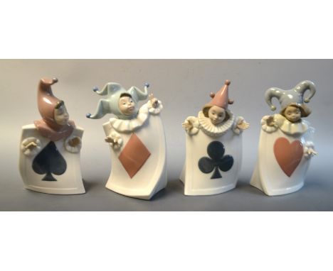 A set of four Nao Playing Card models, printed marks 