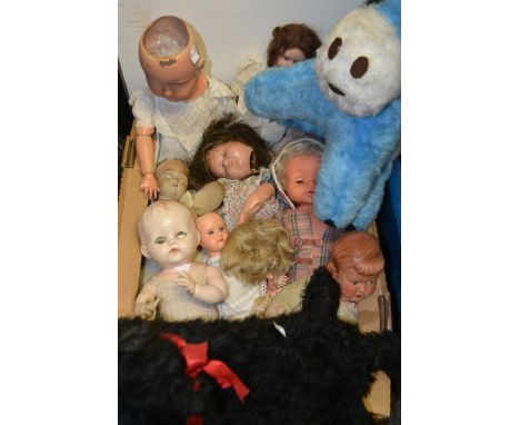 Dolls & Juvenalia - a Melba pottery head shoulder doll, fixed eyes, brown wig, impressed marks, Ni 3 1/4, stuffed body, potte