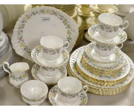 A Royal Kent bone china floral tea service for six