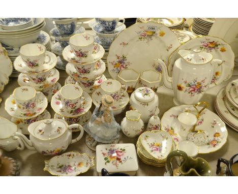 A Royal Crown Derby, Posy pattern tea service comprising of coffee pot, five coffee cups and saucers, six teacups and saucers