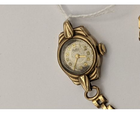 A Bentima, manual wind, ladies, 9ct gold cased wristwatch, circa 1954, the signed dial having Arabic numerals and gilt hands,